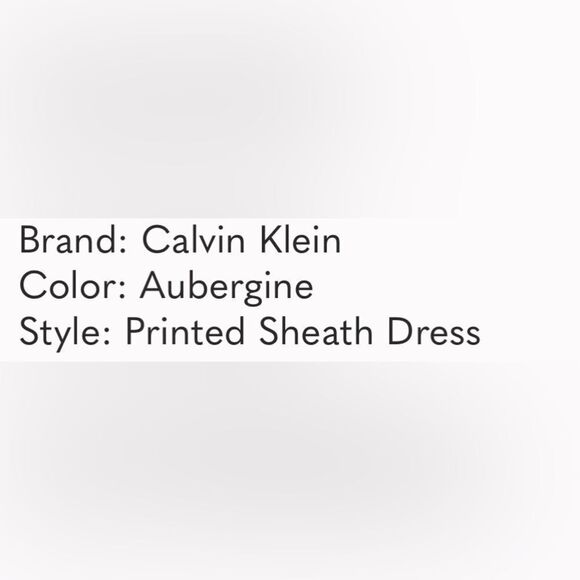 Calvin Klein Printed Sheath Dress, SZ 8 Scoop Neck Sleeveless Midi Gold Zipper - Picture 14 of 15